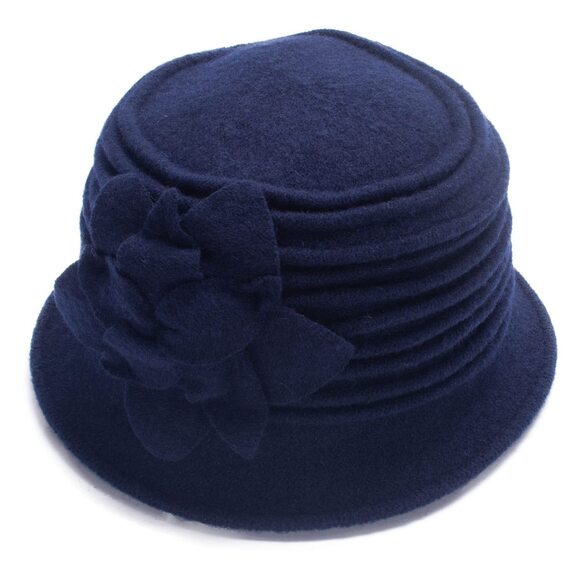 8556 Womens 1920s Look 100% Wool Beret Beanie Cloche Bucket Winter Hat main image 4